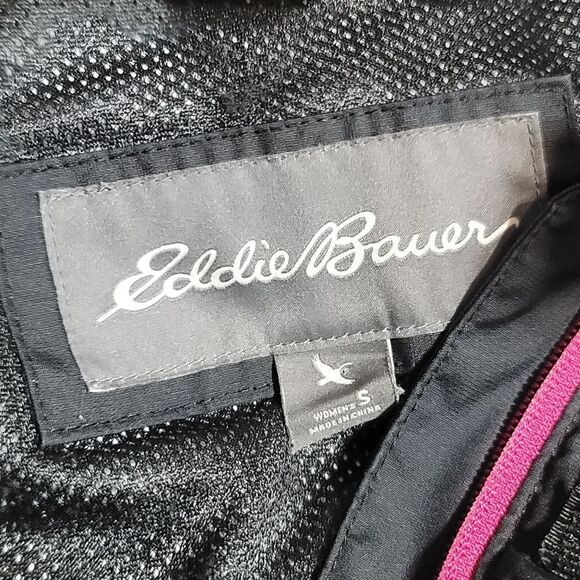 Eddie Bauer Weatheredge Packable Black Zip Hooded Windbreaker Jacket - Picture 7 of 10